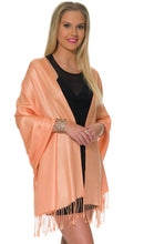 Load image into Gallery viewer, Pashmina Shawls and Wraps for Evening Dresses, Large Soft Pashminas Wedding Shawl Peach - # GIAA231710009
