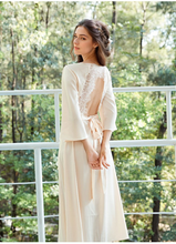 Load image into Gallery viewer, Elegant Lace Keyhole Open Back Soft Satin Robe with Slit - 4 Colors
