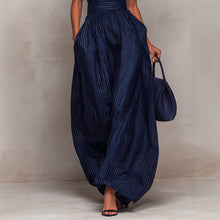 Load image into Gallery viewer, Women's Sleeveless Striped Wide-Leg Jumpsuit with Pockets
