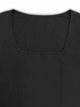 Load image into Gallery viewer, Square Neck Long Sleeve Slit : Bodycon Maxi Dress
