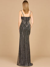 Load image into Gallery viewer, Spaghetti Strap Beaded Gown with Slit
