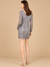 Load image into Gallery viewer, Long Sleeve V-Neck Cocktail Dress
