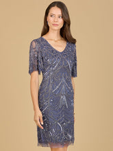 Load image into Gallery viewer, Beaded Cocktail Dress with Short Sleeves  - OUTLET
