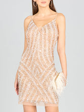 Load image into Gallery viewer, Lara 28859 - Spaghetti Strap Beaded Cocktail Dress
