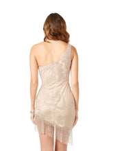 Load image into Gallery viewer, One Shoulder Cocktail Dress with Fringe
