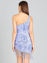Load image into Gallery viewer, One Shoulder Cocktail Dress with Fringe
