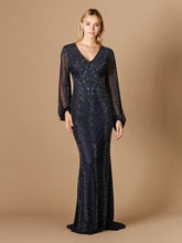 Load image into Gallery viewer, Long Sleeve Beaded Gown with Balloon Sleeves
