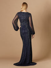 Load image into Gallery viewer, Long Sleeve Beaded Gown with Balloon Sleeves
