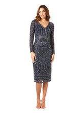 Load image into Gallery viewer, Long Sleeve Midi Dress with V-Neckline OUTLET
