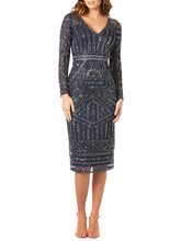 Load image into Gallery viewer, Long Sleeve Midi Dress with V-Neckline OUTLET
