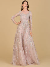 Load image into Gallery viewer, Lara 29618 - Beaded Long Sleeve A-line Dress
