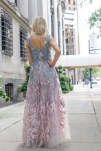 Load image into Gallery viewer, Cap Sleeves Feather Detail Ballgown
