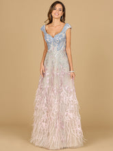 Load image into Gallery viewer, Cap Sleeves Feather Detail Ballgown
