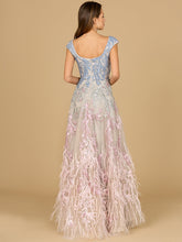 Load image into Gallery viewer, Cap Sleeves Feather Detail Ballgown
