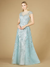 Load image into Gallery viewer, Lara 29798 - Floral Appliques high neck ball gown
