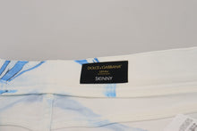 Load image into Gallery viewer, Dolce &amp; Gabbana White Blue Denim Cotton Jeans Stretch Skinny Fit Pant
