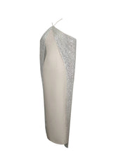 Load image into Gallery viewer, Quimera Almond Beaded Cape Halter Off-Shoulder Maxi Gown
