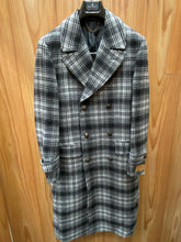 Load image into Gallery viewer, Veno Giovanni CB-10 Black Windowpane Double breasted 100% Wool Overcoat/Topcoat
