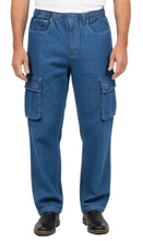 Load image into Gallery viewer, Men’s Double Cargo Pocket Pull-On Jeans – Rugged Cargo Pants in Cotton Blend Fabric
