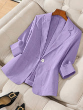 Load image into Gallery viewer, Women's Three-Quarter Sleeve Single-Button Casual Blazer
