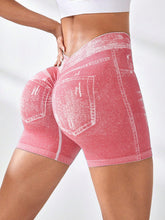Load image into Gallery viewer, Seamless Denim-Look Yoga Shorts – Back V-Waist Hip-Lifting
