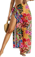 Load image into Gallery viewer, Sheer Chiffon High-Slit Swim Cover-Up Dress – Floral Print, One Size
