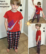 Load image into Gallery viewer, Ekouaer Boys Pajama Pants Long Sleep Pants Soft Elastic Waist Pajama Bottoms Plaid Lounge Pants with 2 Pockets 4-14 Years A-yarn Dyed Lattice2 4-5T - # BOAA12710001
