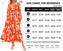 Load image into Gallery viewer, PRETTYGARDEN Womens Fall Long Sleeve Wrap V Neck Ruffle Floral Maxi Dress Casual Tie Waist Boho Chiffon Flowy Long Dresses XX-Large F-orange White - # GIAA231710002
