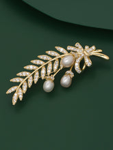 Load image into Gallery viewer, Freshwater Pearl &amp; Alloy Wheat Ear Brooch
