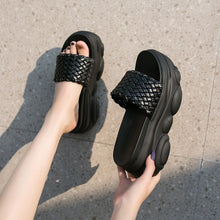 Load image into Gallery viewer, High Slippers Women Open Toe Sandals Summer Soft Slipper Indoor Outdoor Beach Shoes Comfort Platform Sandals Open Toe Leather Slippers Lightweight Flip Flops Shoes For Summer
