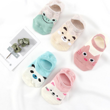 Load image into Gallery viewer, 5 Pairs Cute Animal Spring Women Cotton Boat Socks Set Korean Style Funny Cat Dog Panda Low Cut Ankle Short Socks
