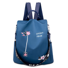 Load image into Gallery viewer, Cloth Backpack Female Embroidery Backpack Bag Nylon Anti-Theft Waterproof Women's Backpack Fashionable Anti-theft Women Backpacks Nice Print School Bag High Quality Large Capacity Backpack (

