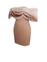 Load image into Gallery viewer, Nadira Off Shoulder Fur Trim Mini Dress
