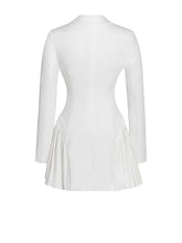 Load image into Gallery viewer, Delia White Blazer Dress with Pleated Detail
