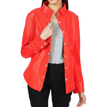Load image into Gallery viewer, Beth Button-Up Leather Shirt

