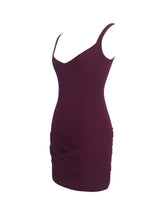 Load image into Gallery viewer, Tori Wine Red Pleated Mini Dress with Chiffon Scarf
