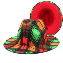 Load image into Gallery viewer, Beautiful Two Tone Luxury Fedora Hat Men's and Women's Hat Unique Retro Design Men's Fedoras Hat Colorful Fedoras Jazz Cap Elegant Soft Hat Wide Brim Party Hats 56-58CM
