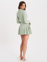 Load image into Gallery viewer, Delia Pistachio Green Blazer Dress with Pleated Detail
