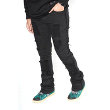 Load image into Gallery viewer, F1779 Shredded Stack Jeans - Black/Black
