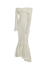 Load image into Gallery viewer, Kaedyn Off Shoulder Long Sleeve Crochet Mermaid Maxi Dress
