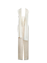 Load image into Gallery viewer, Raizel Gold Beaded Sequin Bodycon Gown with Scarf
