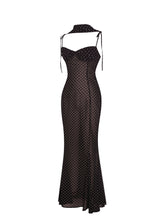 Load image into Gallery viewer, Yadira Brown Base Polka Dot Chiffon Maxi Dress
