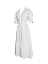Load image into Gallery viewer, Palina Lyocell Pleated Midi Preppy Shirt Dress
