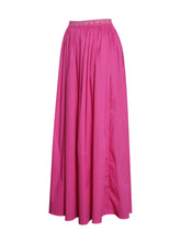 Load image into Gallery viewer, Martha Fuchsia Cotton Poplin Maxi Skirt With Lace Trim

