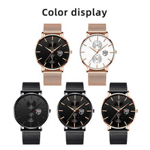Load image into Gallery viewer, Black 3Bar Watch Men Women'S Watches Ladies Watch With Crystals  Fashion Stainless Steel Band Comfortable Wristwatch
