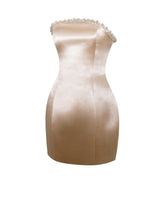 Load image into Gallery viewer, Paisley Pearl Trim Gold Sleeveless Mini Dress
