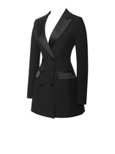 Load image into Gallery viewer, Calista Black Stretch Crepe Blazer Dress
