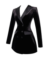 Load image into Gallery viewer, Calista Black Velvet Blazer Mini Dress
