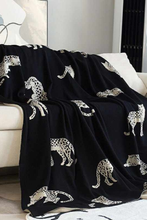 Load image into Gallery viewer, SC - Black and Ivory Cheetah Luxury Blanket
