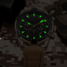 Load image into Gallery viewer, Men's Waterproof Watch With Chronometers Date Display Gold Detail Excellent Background Perfect Gift
